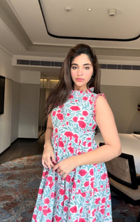 FLORAL RUFFLE DRESS