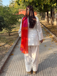 WHITE FARSHI SALWAR SET (Without Dupatta)