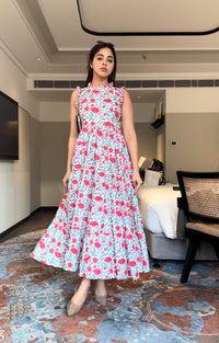 FLORAL RUFFLE DRESS