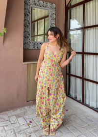 Summer Bloom Halter Neck Farshi Salwar Set